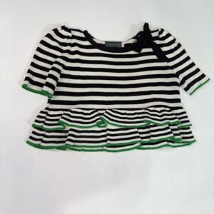 VTG Cullinane Sweater Women Small Short Sleeve Striped Costal Knit Empire Preppy